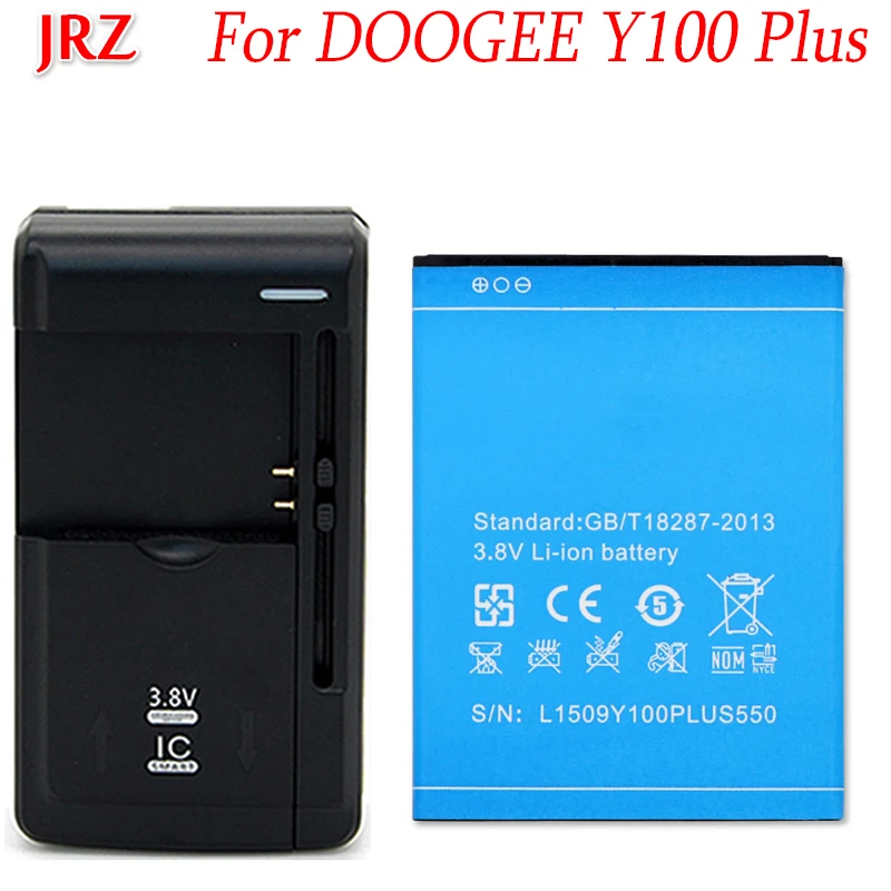 

1LOT=2PCS For Doogee Y100 Plus Battery 3000mAh Batterie Bateria Accumulator AKKU+1PC Universal Dock Charger