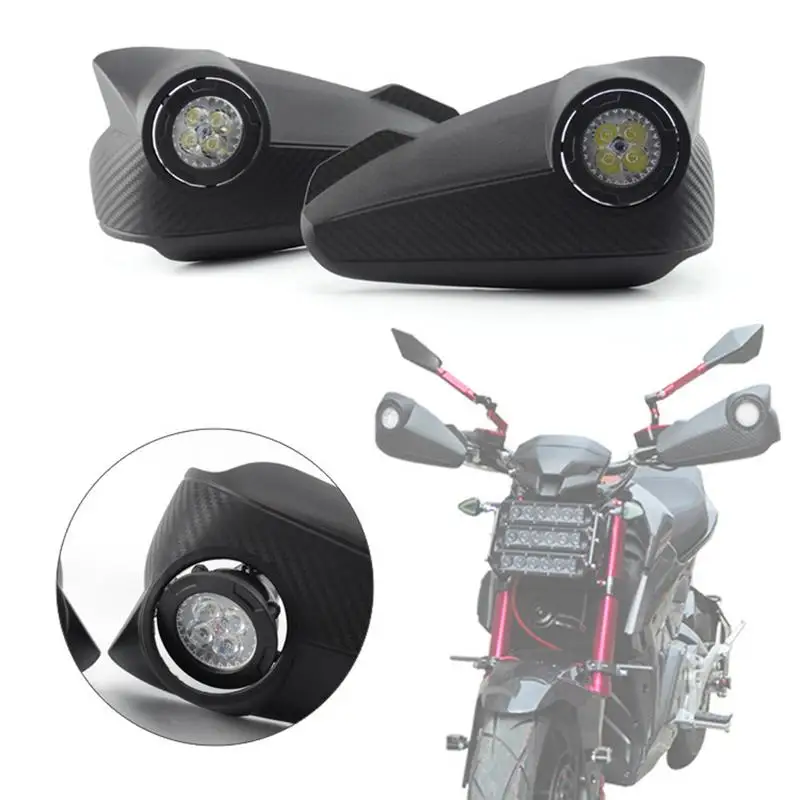 A Pair Motorcycle Anti Falling Hand Guard Windshield With LED Light