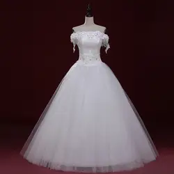 Новое свадебное платье принцессы 2019 Vestido де Novia элегантное Пышное Бальное Платье с открытыми плечами кружевной спинкой аппликации из