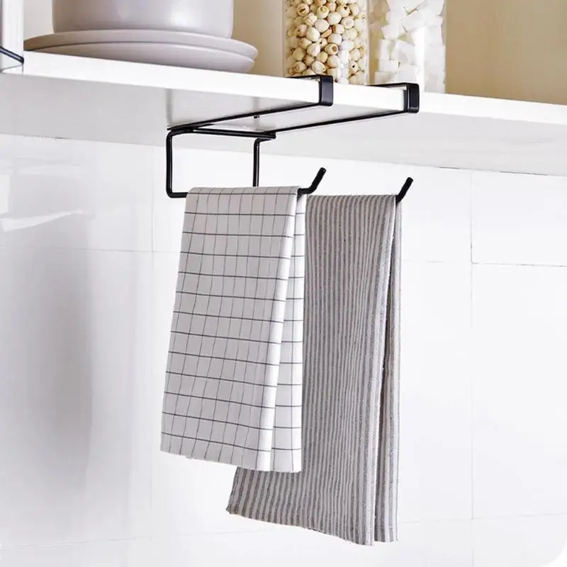 

2018 Metal Kitchen Tissue Holder Hanging Bathroom Toilet Roll Paper Holder Towel Rack Kitchen Cabinet Door Back Hook Holder