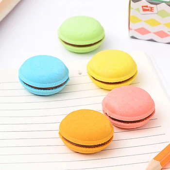 

5 pcs/lot Stationery Colorful Cake Rubber Simple Macaron Pencil for Simple Student Supplies Creative School Eraser