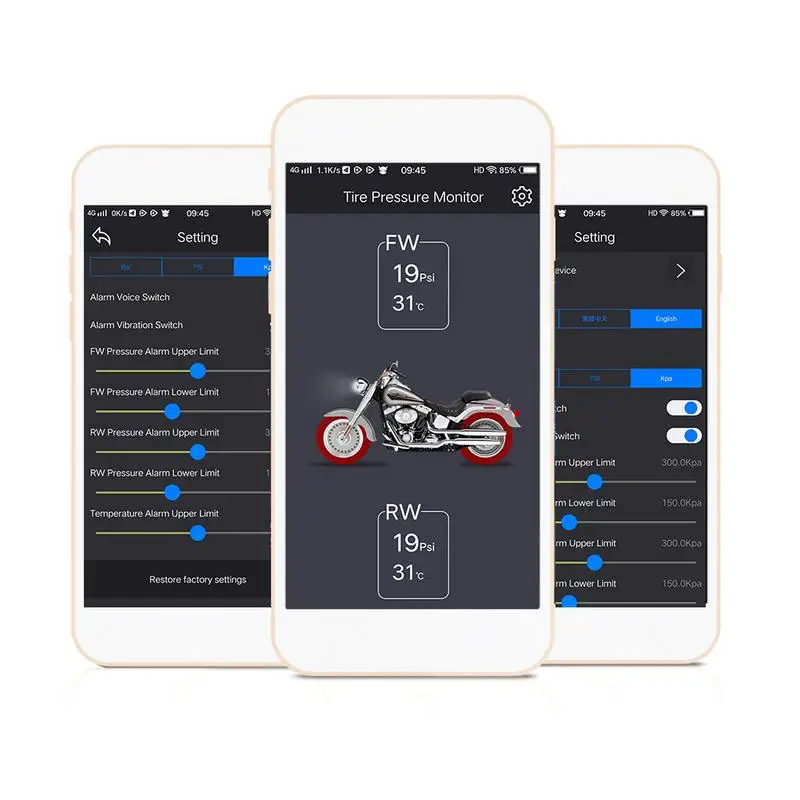 Новейший автомобильный Bluetooth TPMS 4 внутренний/внешний датчик давления в шинах для мотоцикла TP200