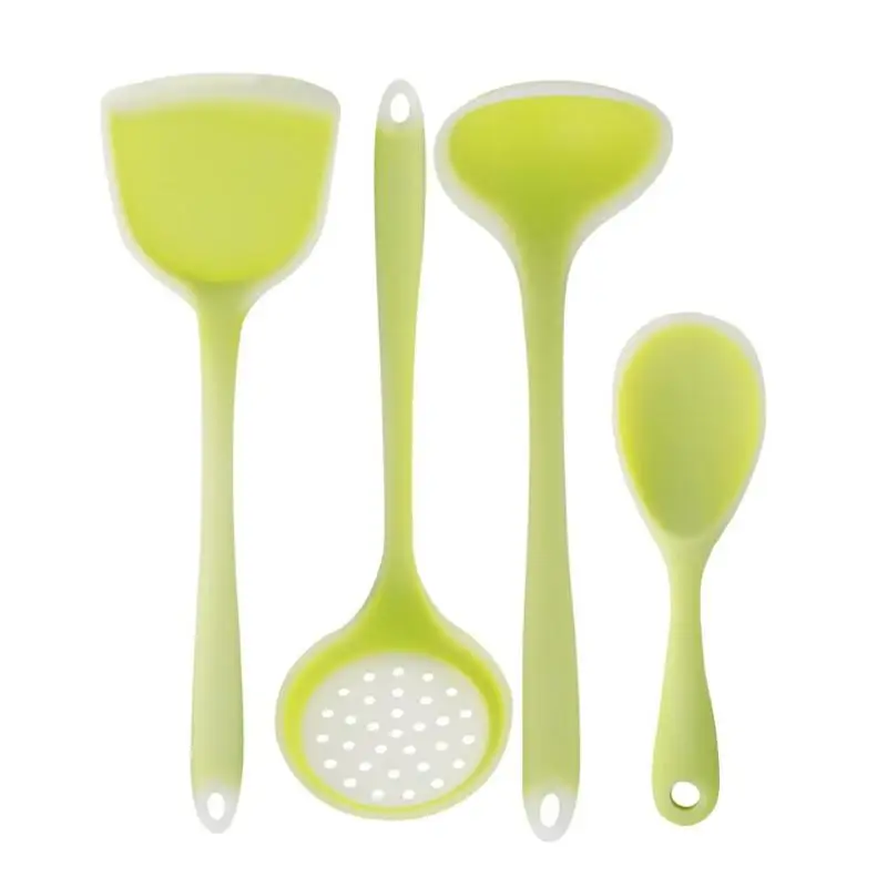 

4Pcs Non-stick Food Grade Silicone Cookware Spatula Turners Skimmer Spoon Shovel Kitchen Utensils Cooking Tools