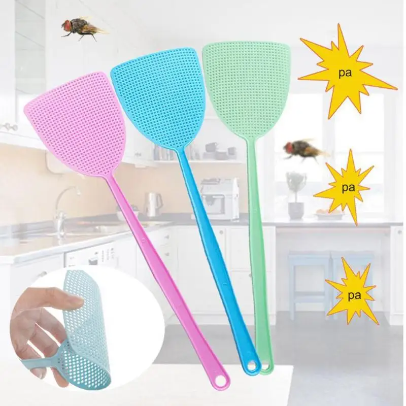 

1PC Plastic Pest Control Mosquito Bug Fly Swatter Flyswatter Killer Tools Pest Reject Insect Killer Swatter Hand Pattern Random