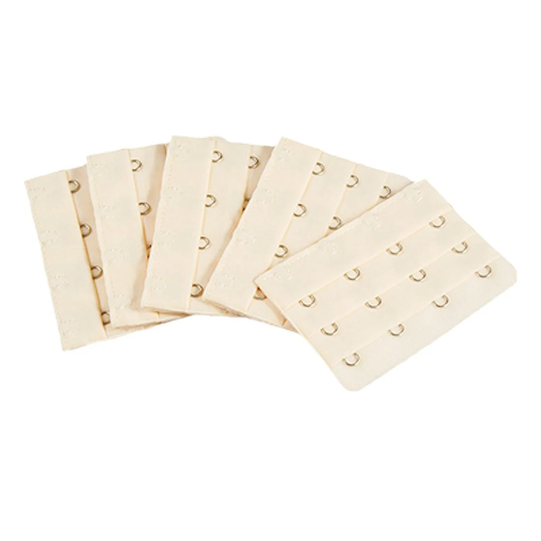 

5 pieces Beige 4 rows hook and oese band bra straps extension