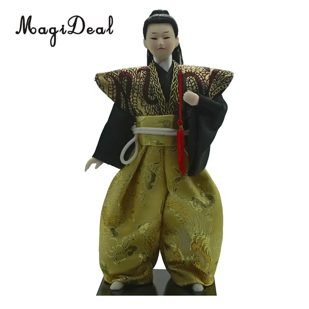 12 дюймов винтажное японское кимоно самурайская кукла фигура в зеленой одежде украшение дома