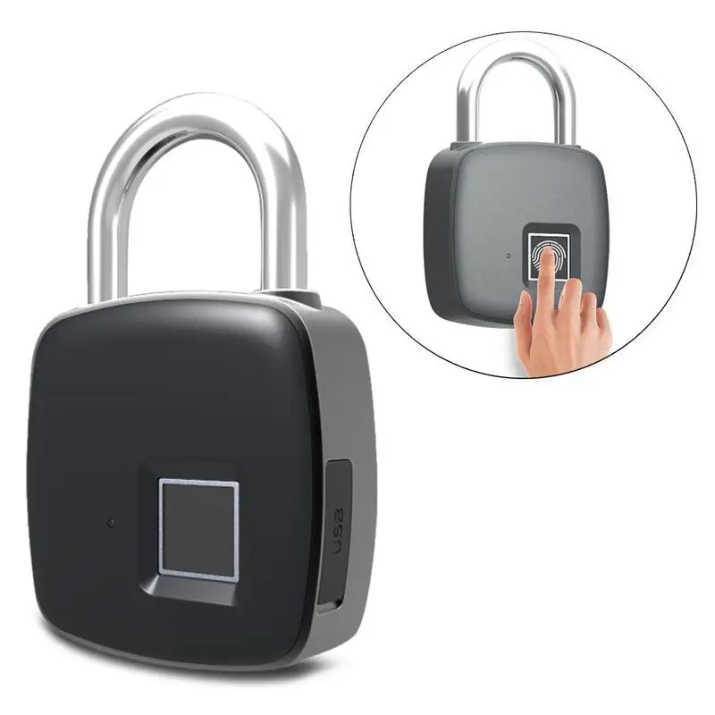 

Smart Fingerprint Padlock IP65 Waterproof Anti-Theft 10 Fingerprint Lock USB Charging For Door Cupboard Drawer Suitcase Backpack