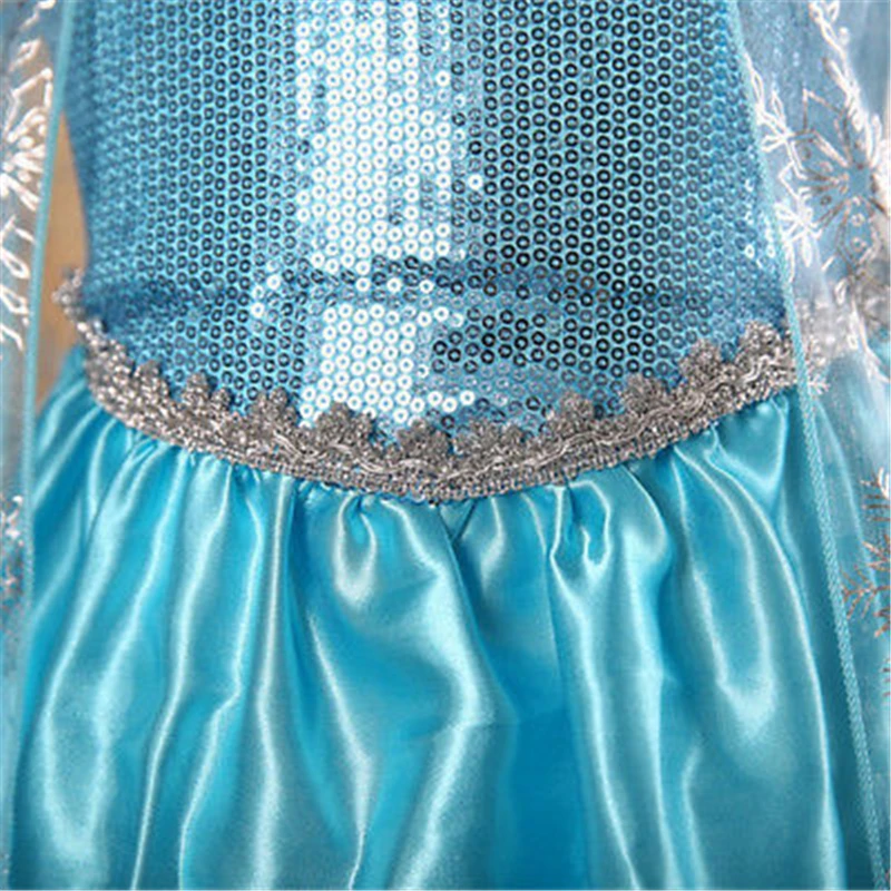 Детское снежное платье замерзшей Эльзы для девочек, костюм принцессы, платье-пачка для вечеринок, комплект для костюмированной вечеринки, новая одежда для маленьких девочек, платье Снежной Королевы для девочек