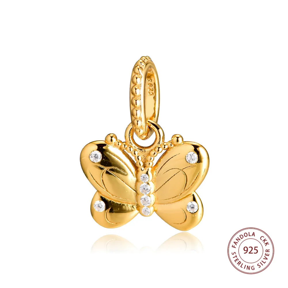 

CKK Shine Decorative Butterfly Charm Fits Pandora Bracelet Necklaces 925 Sterling Silver Beads for Jewelry Making Spring 2019