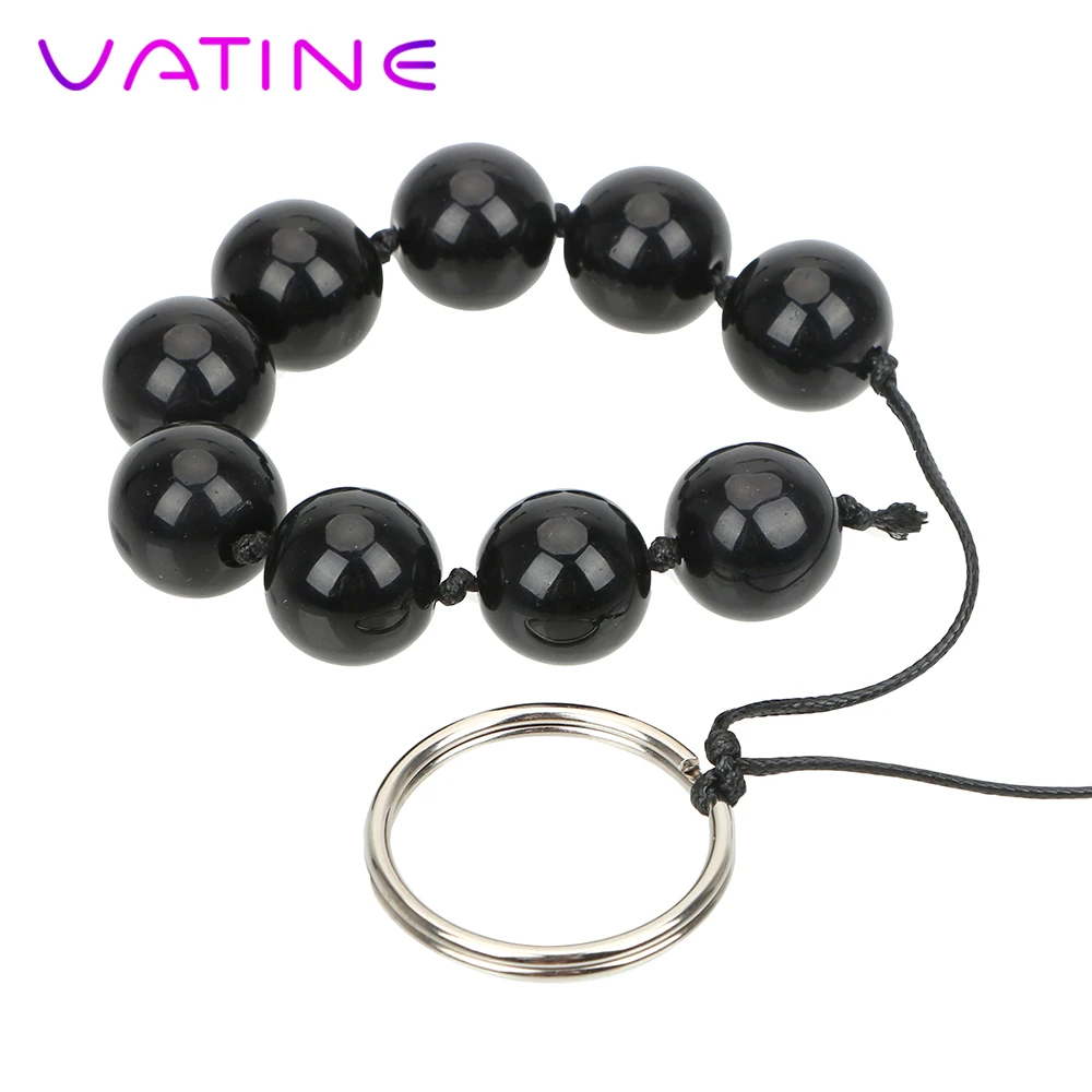 VATINE Anal Bead Ring Handheld Butt Vaginal Plug Prostate Massage Erotic Sex Toys for Woman Glass Nine Balls | Красота и здоровье