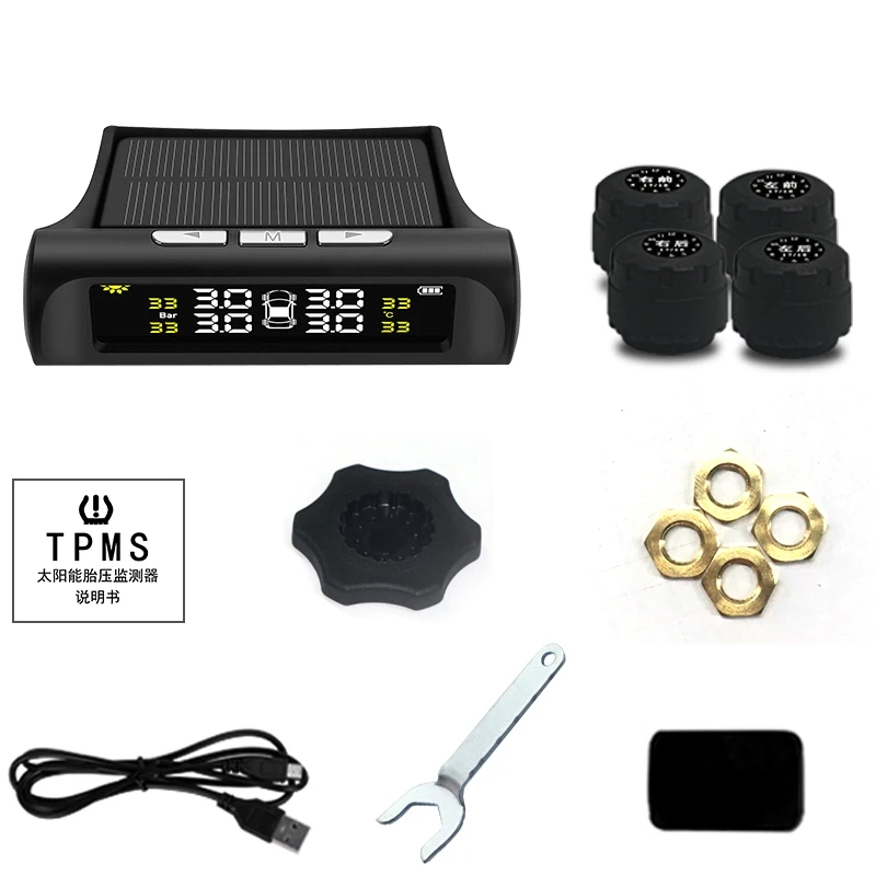 Автомобильная TPMS Беспроводная солнечная система контроля давления в шинах