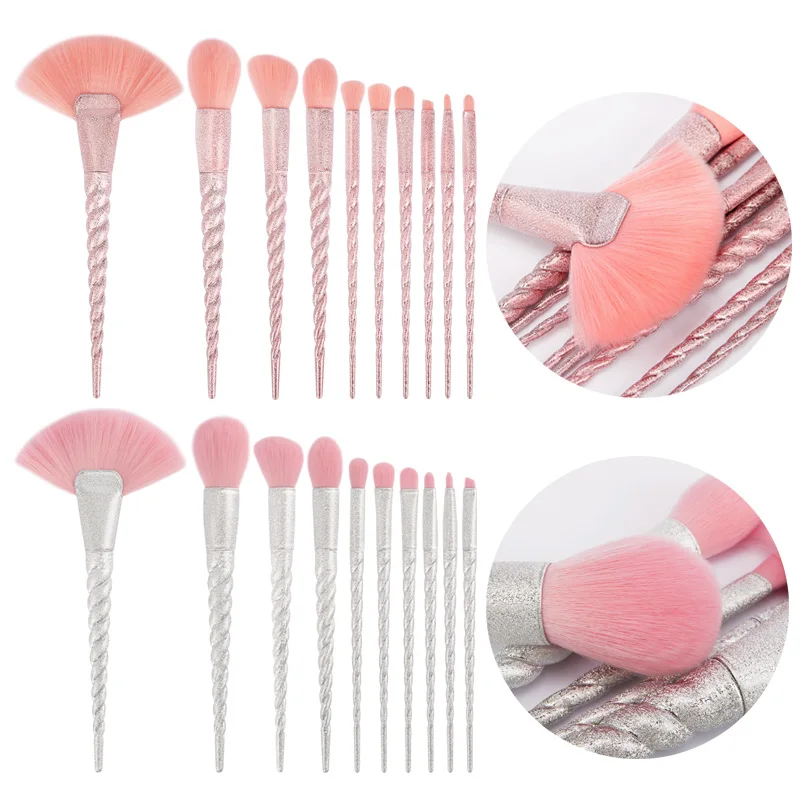 

NEW 10 Pcs Thread Makeup Brushes Set pincel maquiagem Cosmetics maquillaje Makeup Tool Face Powder Eyeshadow Cosmetic Set