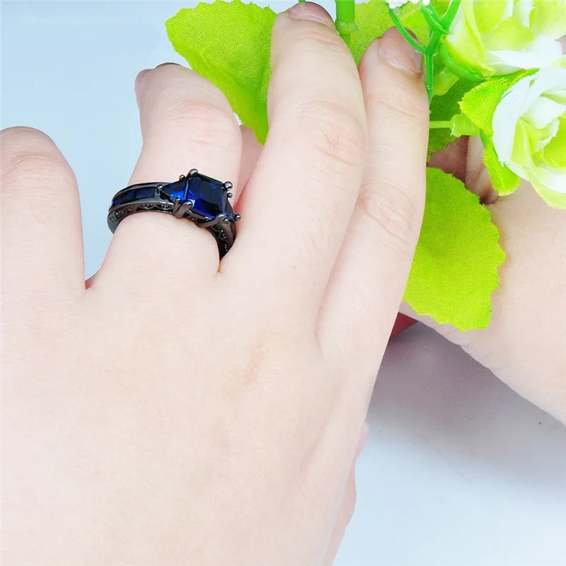 14 K многоцветное кольцо с сапфиром Anillos De Amethyst Bizuteria Bague Etoile Obsidian диамантами хип хоп