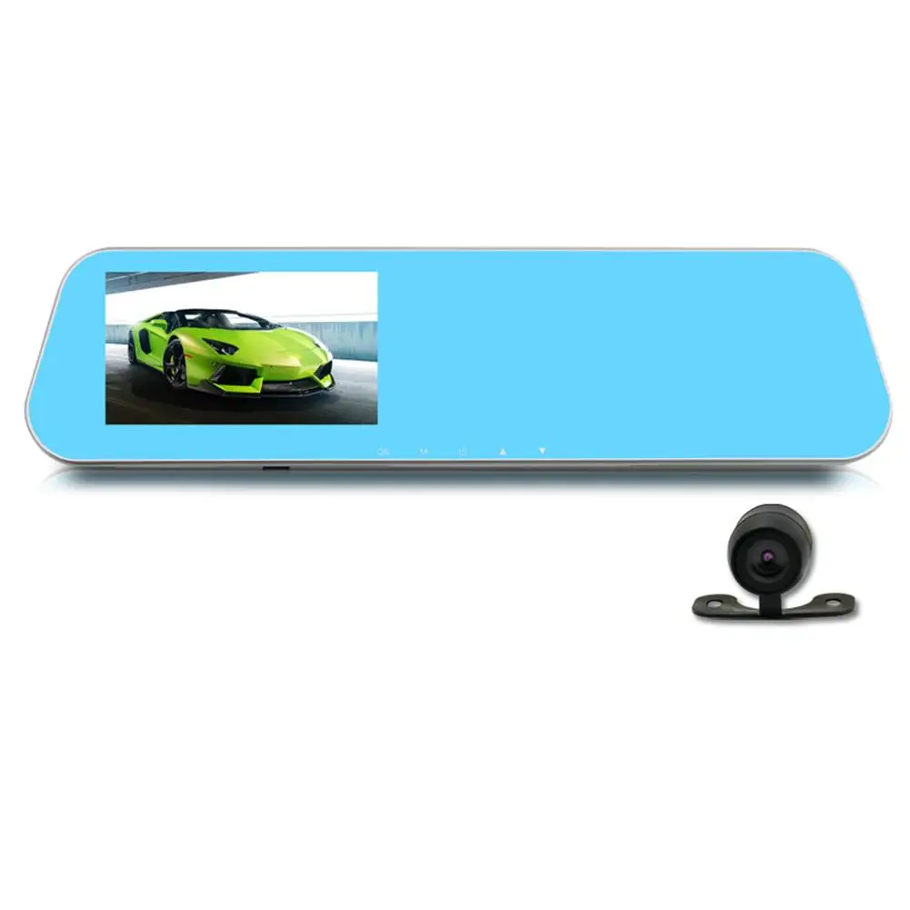 

4.3 Inch High Definition Screen HD New Driving Recorder Car Rear View Mirror Double Lens G-Sensor Motion Detection Loop Recordin