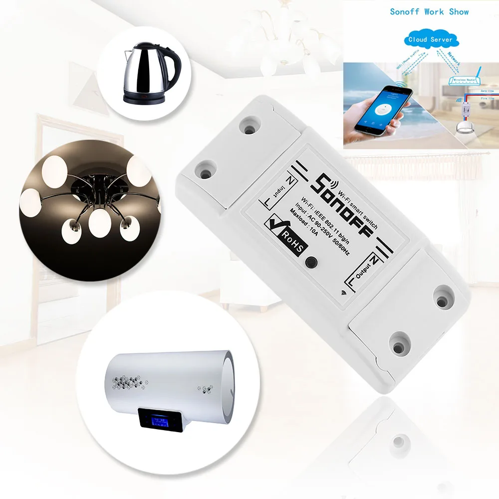 

Sonoff Smart Wireless Wifi Switch Remote Control Automation Module Support Timer Compatible With Alexa Google Home 10A