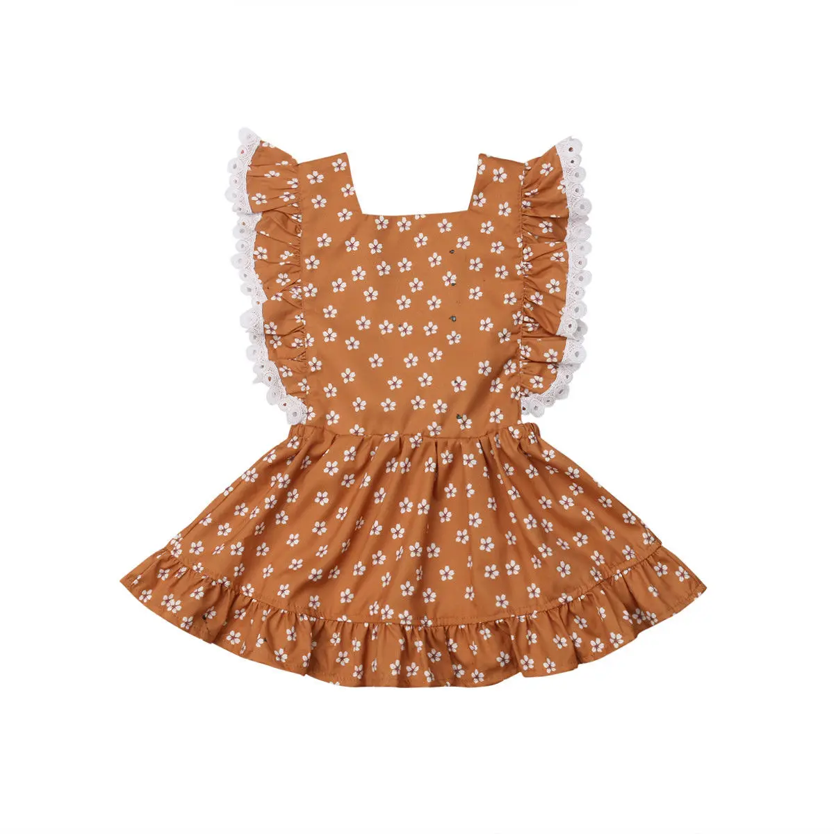

2019 New Pudcoco Lovely Summer Infant Baby Girl Ruffle Floral Dress Square Collar Sundress Outfits Clothes Set 1 Years -5 Years