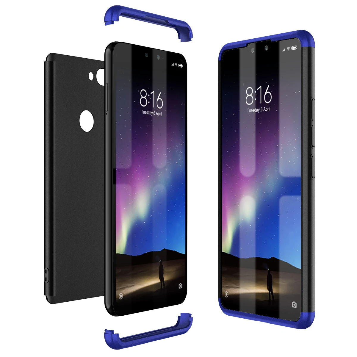 

Luxury Case For Xiaomi Mi 8 Lite Cover For 3 in 1 Hard PC Shockproof Full Protective For Xiaomi Redmi Note 7 Note 6 Pro Case