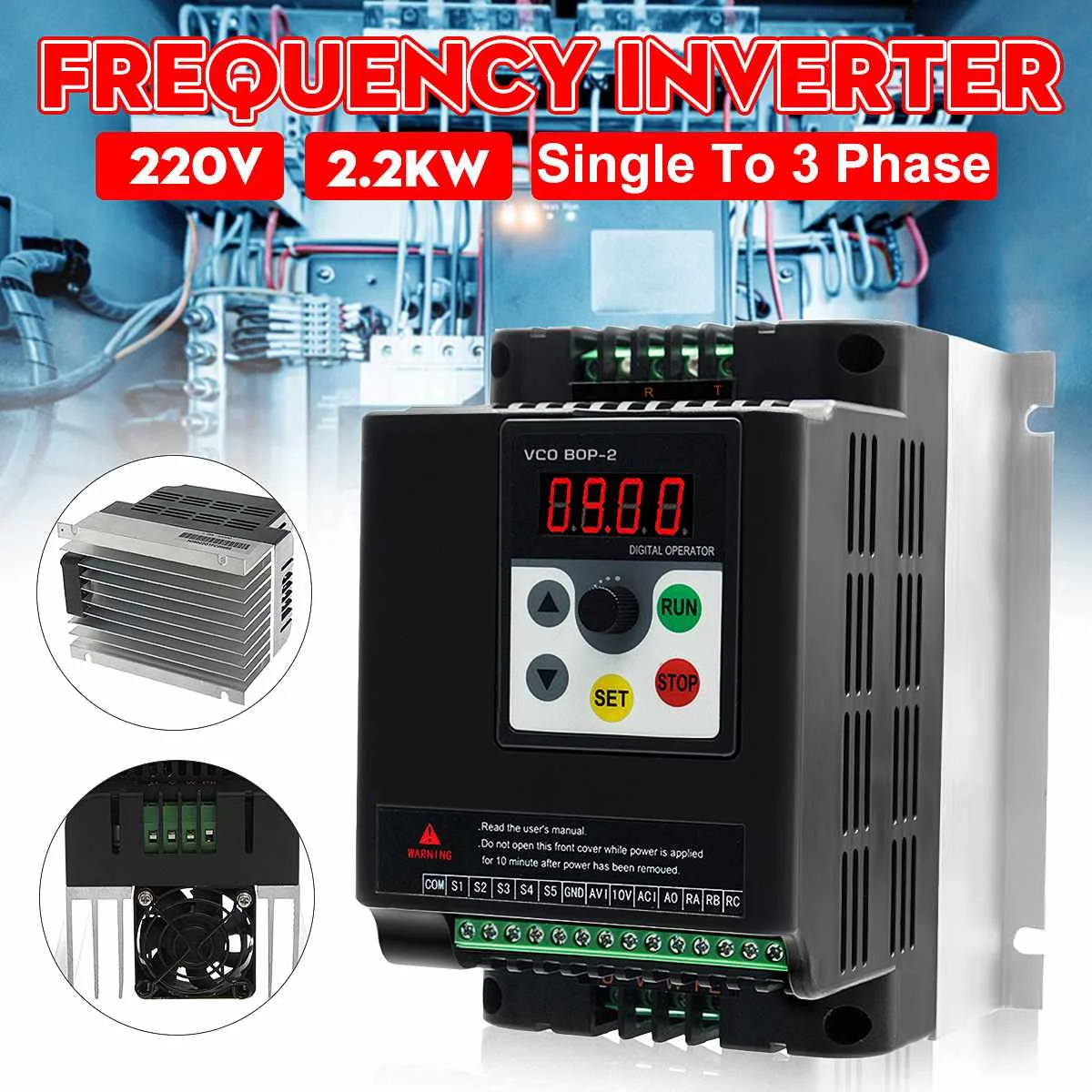 

2.2KW 220V Variable Frequency Inverter Converters Single Phase Input Three Phase Output