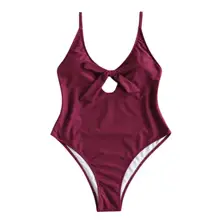 Сексуальный цельный бикини сексуальный регулируемый галстук-бабочка плечевой ремень купальник с открытой спиной Женские Купальники для пляжа отдыха бассейн