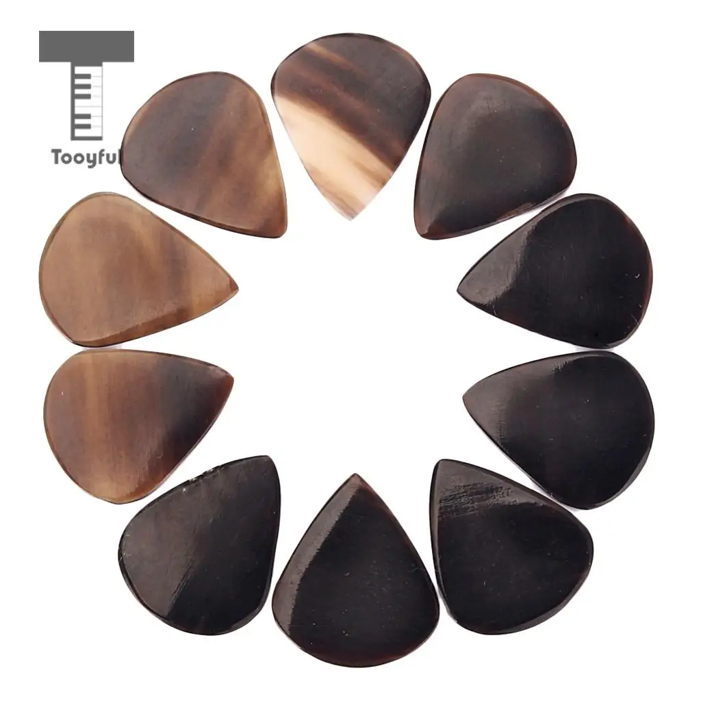 Tooyful 10PCS Guitar Picks Handmade Horn Accessory for Bass Mandollin Banjo Stringed Instruments Accessories High Quality | Спорт и