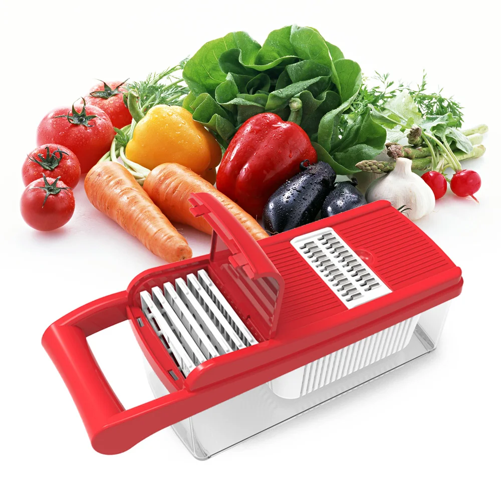 Multi function Vegetable Fruit Slicer Cutter Chopper 6 Interchangeable