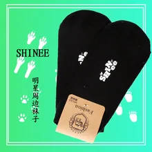 [MYKPOP] SHINEE черные хлопковые носки для унисекс KPOP вентиляторы коллекция SA18072304