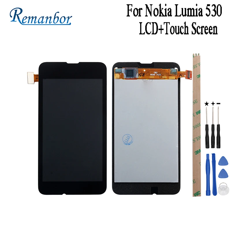 Remanbor For Nokia Lumia 530 LCD Display and Touch Screen 4.0 inch Assembly Repair Parts N530 RM-1017 +Tools | Мобильные телефоны и