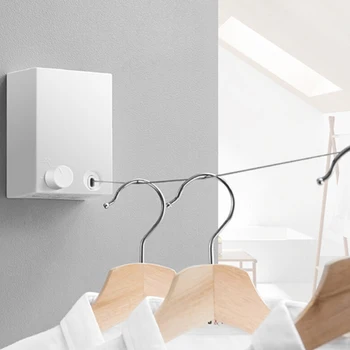 

Convenient Retractable Clotheslines Clothes Dryer 5 Colors Balcony Bathroom Invisible Clothesline Laundry Hanger Wall Hanger