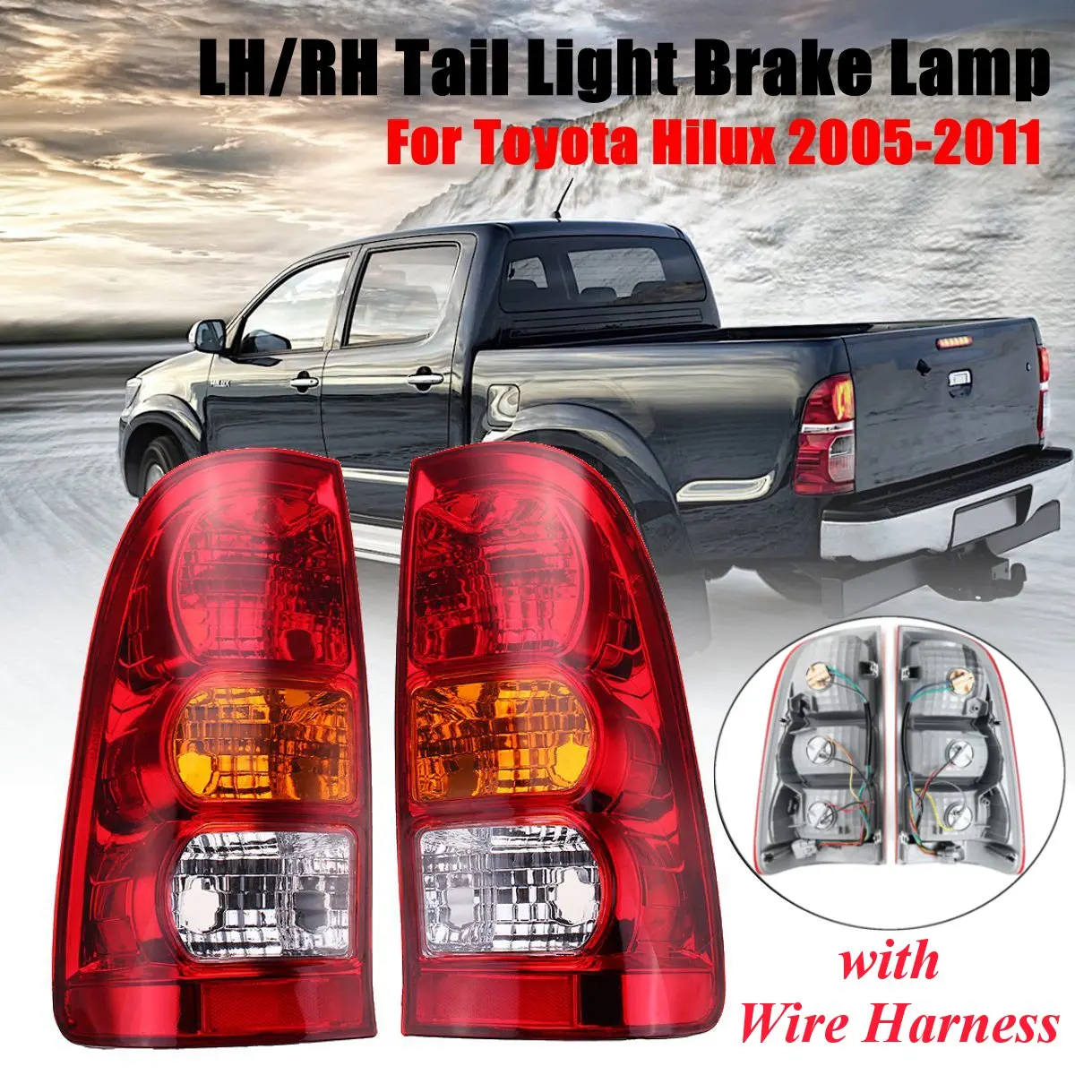 For Toyota Hilux 2005 2006 2007 2008 2009 2010 2011 Pair Red Tail Lamp