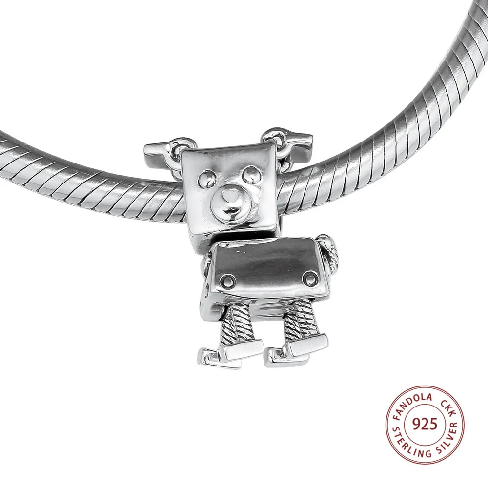 

Genuine 925 Sterling Silver Bobby Bot Dog Beads Charms for Jewelry Making Fits Original Brand Bracelet Promotion