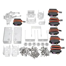 Aluminium 6Dof Arm Mechanical Robotic Arm Clamp Claw Mount Kit W/Servos Servo Horn For for Arduino-Silver Aluminium 6Dof Arm Mechanical Robotic Arm Clamp Claw Mount Kit W/Servos Servo Horn For for Arduino-Silver