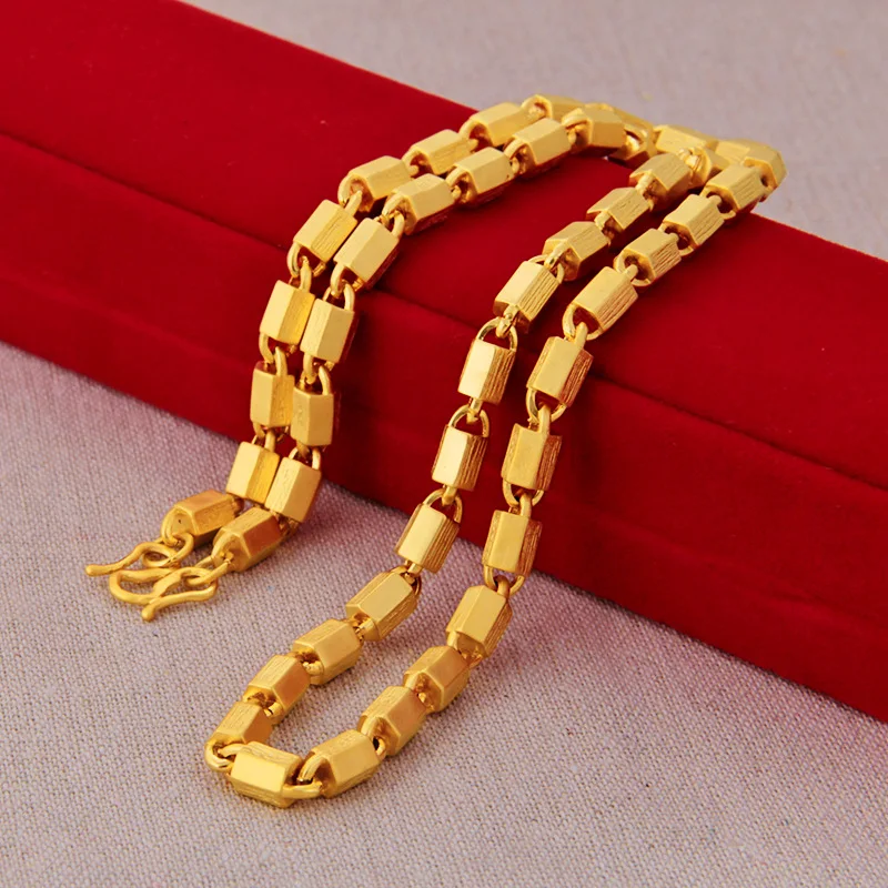 

Wholesale Vietnam Sand Gold Necklace for Men Good Plated Keep Color