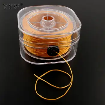 

YYW 40m/PC 1mm Waxed Linen Thread Cord With Box Yellow Beading Wire/String Chinese Knot Cord DIY Bracelet Jewelry Findings