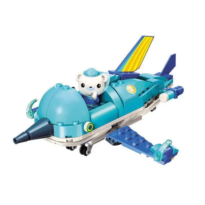 

3702 Seabed Small Column Sailfish A Light Boat Series Children Alpinia Oxyphylla Spelling Insert Building Block Toys Gift