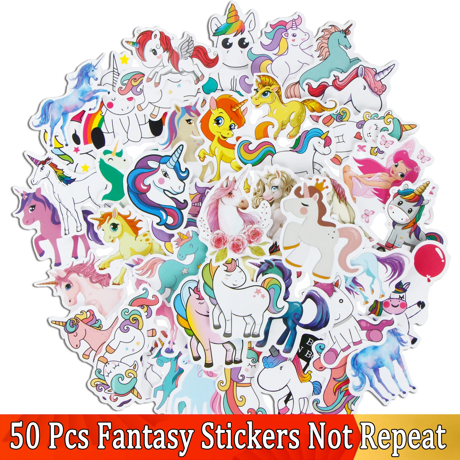 

50 Pcs Stickers for Unicorn JDM Sticker Laptop Skateboard Luggage Styling Bicycle Motorcycle Doodle Decals Cute Funny Waterproof