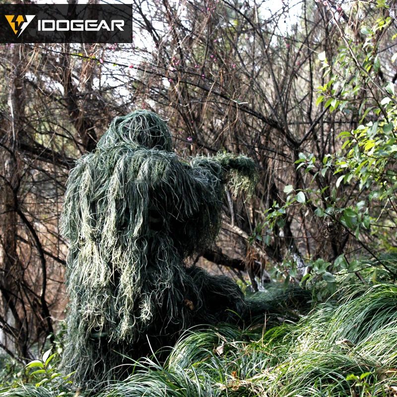 IDO GEAR Ghillie костюм для охоты одежда джунглей Bionic 3D снайперский поезд леса