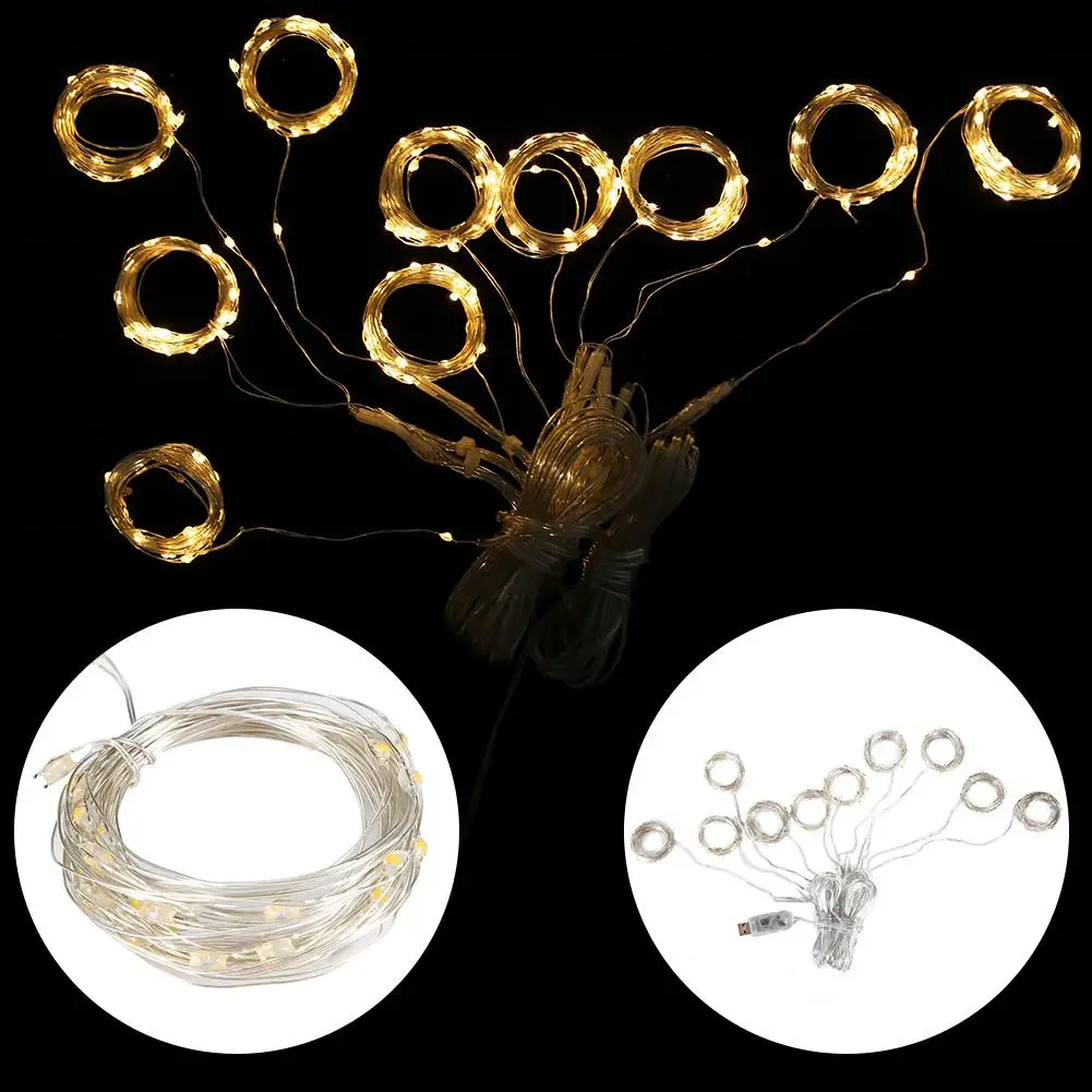 LED USB Multi Functional 3 x 3 meters Curtain Lamp For Home Weeding Decor Waterproof Warm White Light With Remote Control