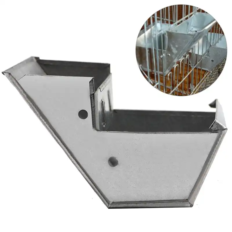 4 Pcs Rabbit Hutch Feeder Bowl 10cm 15cm Galvanized Pet Rabbit