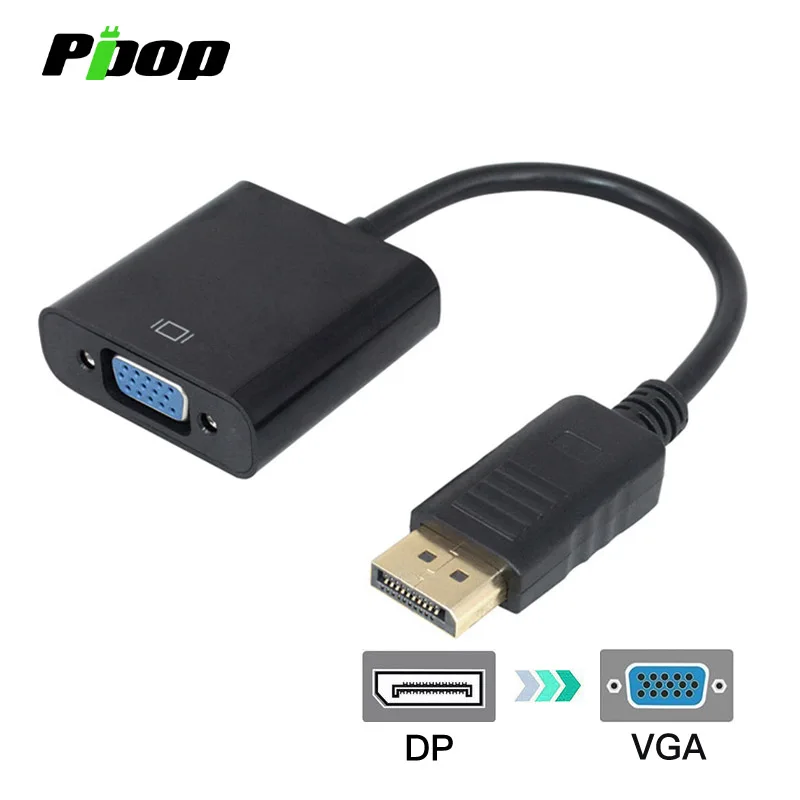 Конвертер DisplayPort DP в VGA кабели 1080P 24 см Папа-мама для монитора ПК |