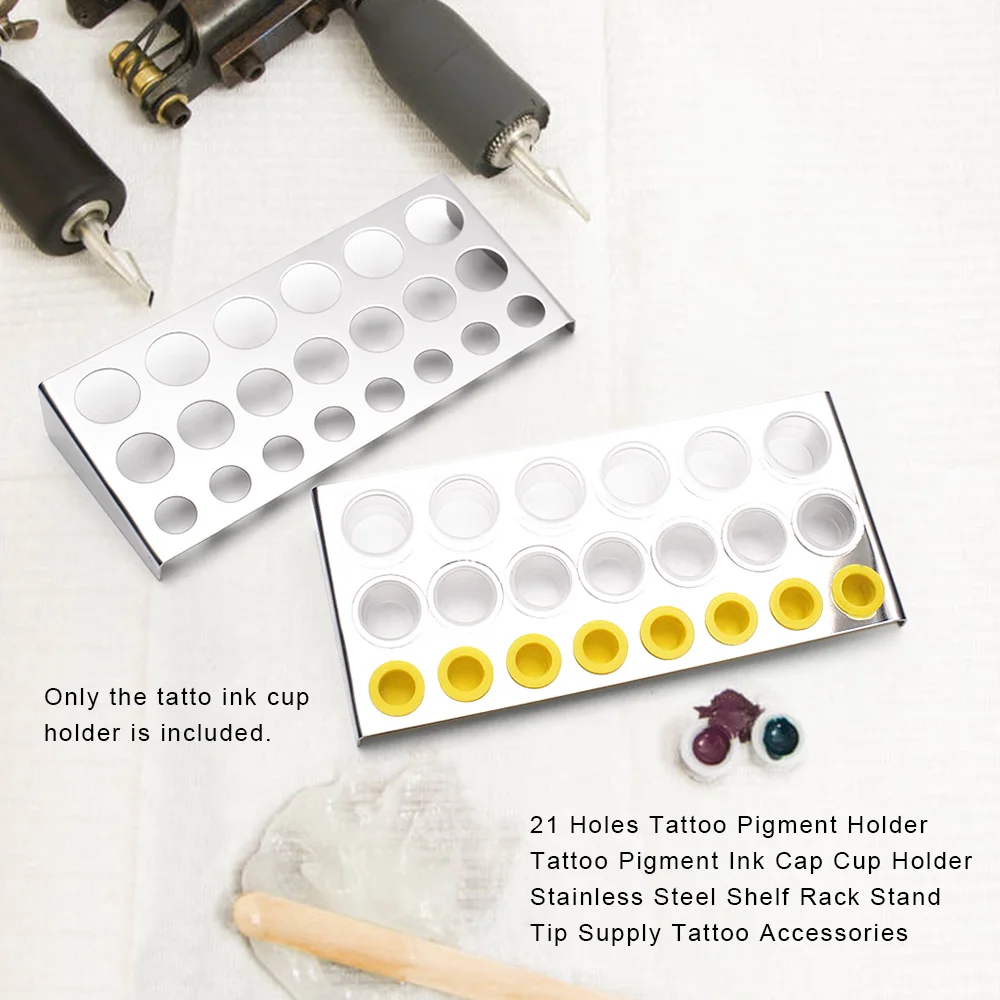 Buy 21 Holes Tattoo Ink Cup Holder Stand Makeup Accessories Skin Beauty Trailer