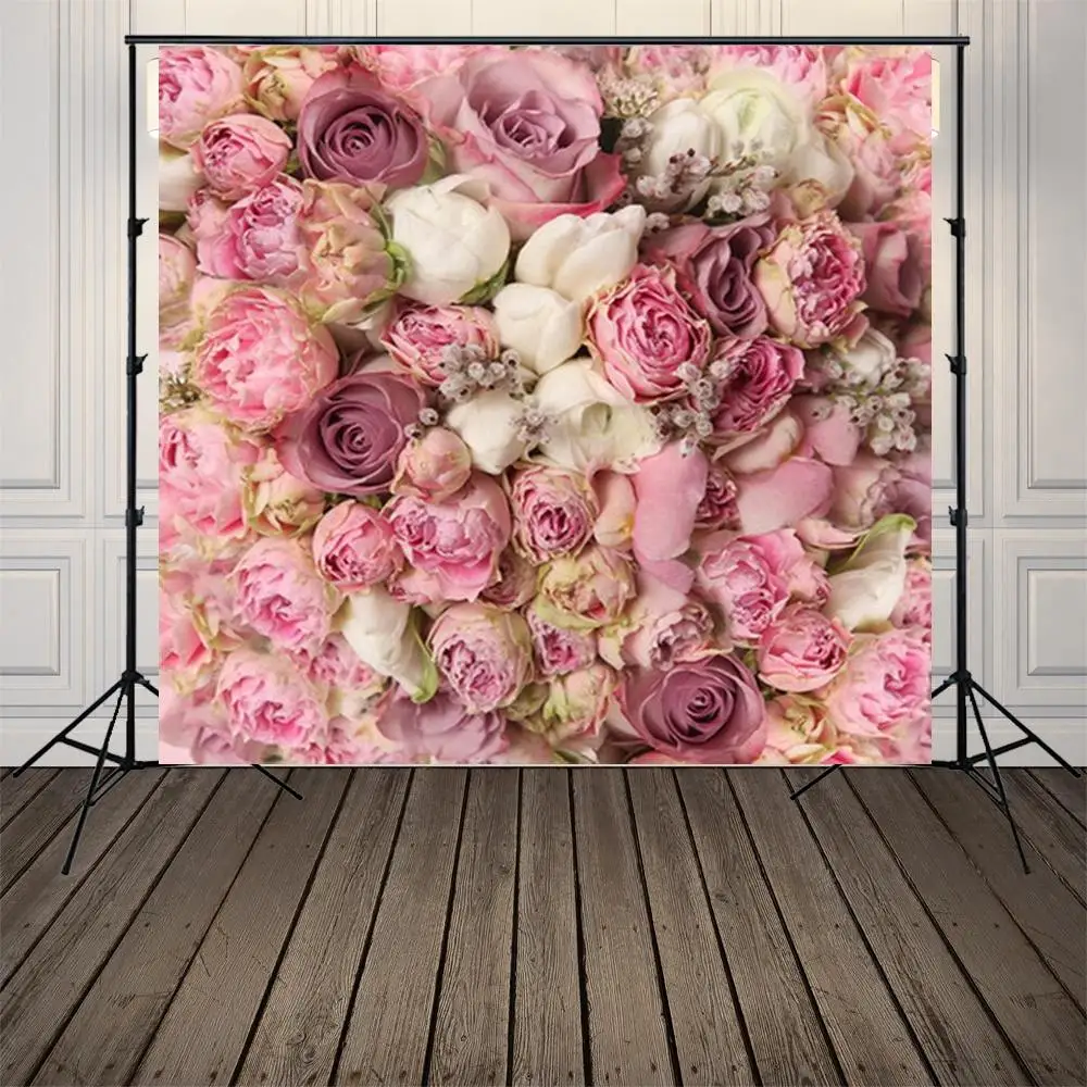 

2 Size Vinyl Photography Backdrops Pink Flowers Spring Photographic Background Decorations Washable Photocall Background Props