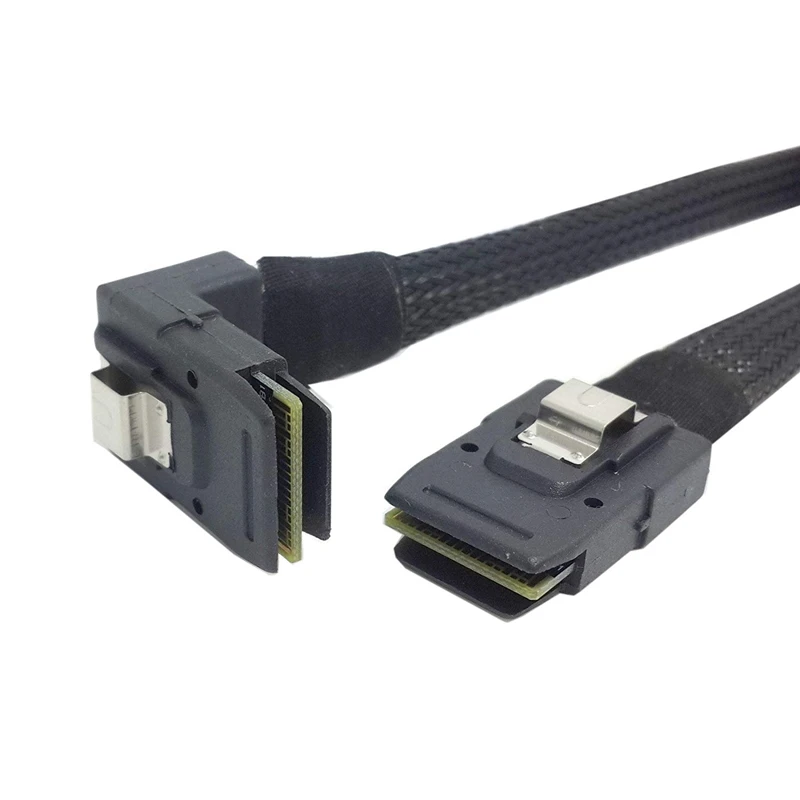 SFF 8087 Mini SAS 4i 36 Pin to 90 градусов прямоугольный кабель 100 см|Компьютерные кабели и