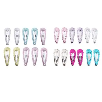 

5 Pairs Mini Baby Girls Sequins Colorful Snap Hair Clips Alloy Cute Hairpin
