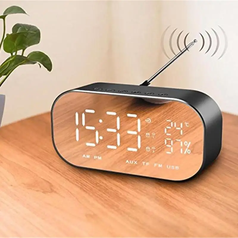 Bluetooth динамик будильник поддержка температуры ЖК дисплей FM радио TF Дата домашний