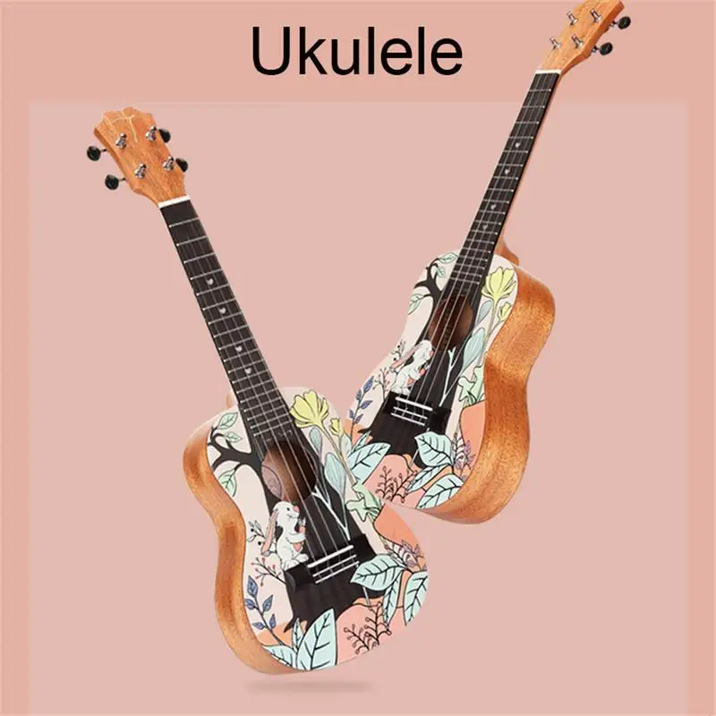 

Four Strings Hawaiian Guitar Ukulele Mahogany Single Board Musical Instrument Small Guitar