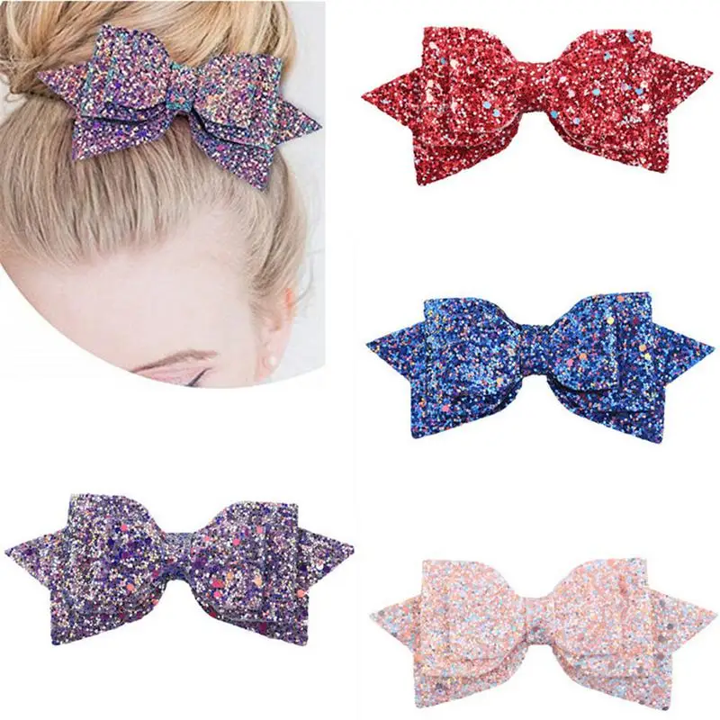 

1PC Retail Hair Clip Women Baby Girl Big Glitter Hair Bow Kids Hairpins Hair Clip For Children Hair Accessories Toddler Headwear
