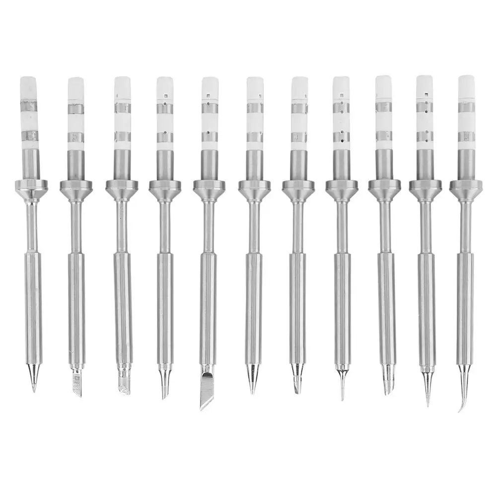 Stainless Steel Soldering Iron Tips Mini Pen Type Soldering Iron Replacement Tips for TS100 Soldering Iron 11pcs Set