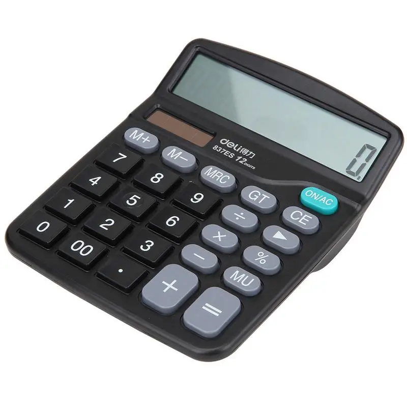 

Dual Power Desktop Universal Office Calculator 12 - Bit Large - Screen Desktop Computer For Deli 837ES