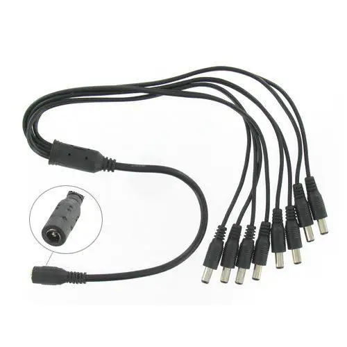  1 to 8 port max Poe Cable 5.5 x 2.Nonemm DC Power Pigtail Cable ip Camera Supply For CCTV Camera Co - 4.00026E+12