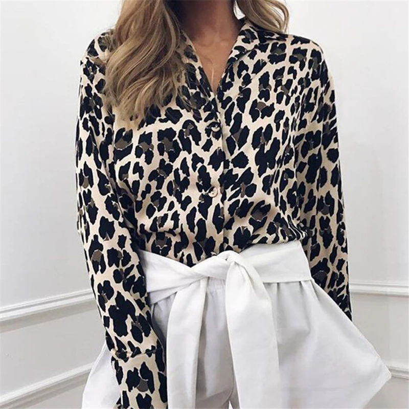 

Ladies Shirt Long Sleeve Women Shirt Blouse Leopard Print Women Blouses Ladies Shirts And Tops Loose Womens Blouses With Sleeves
